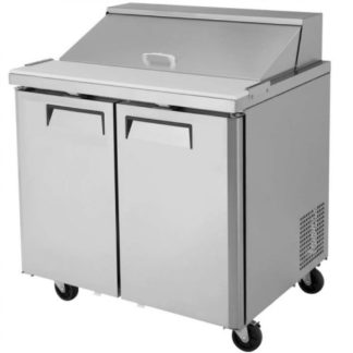 Coldline SMP36 36" Mega Top Refrigerated Sandwich Prep Table with Cutting Board and Food Pans