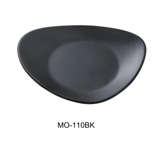 Yanco MO-110BK Moderne 10.5" Triangle Plate, Black, Melamine, Pack of 24