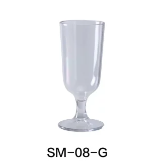 Yanco SM-08-G Stemware Goblet Glass, 8 Oz Capacity, 3" Diameter, 5.5" Height, Plastic, Clear Color, Pack of 24