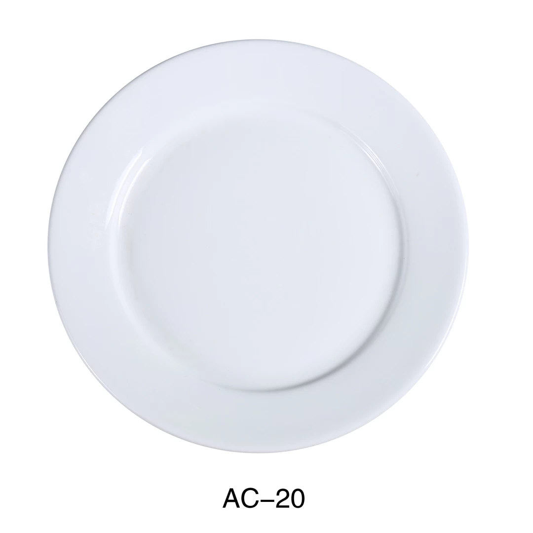 Yanco AC-20 Abco Dinner Plate, 11.25" Diameter, Porcelain, Super White, Pack of 12