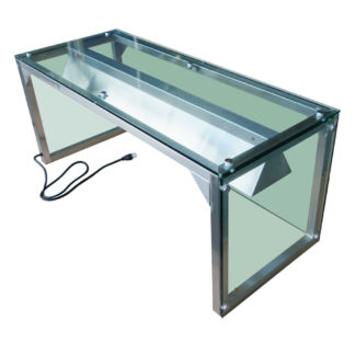 Prepline PSG-LT-48 48" Glass Sneeze Guard with Lamp Bulb for Steam Table