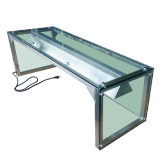 Prepline PSG-LT-60 60" Glass Sneeze Guard with Lamp Bulb for Steam Table