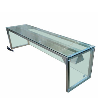 Prepline PSG-LT-70-S 73.8" Glass Sneeze Guard with Lamp Bulb for Steam Table