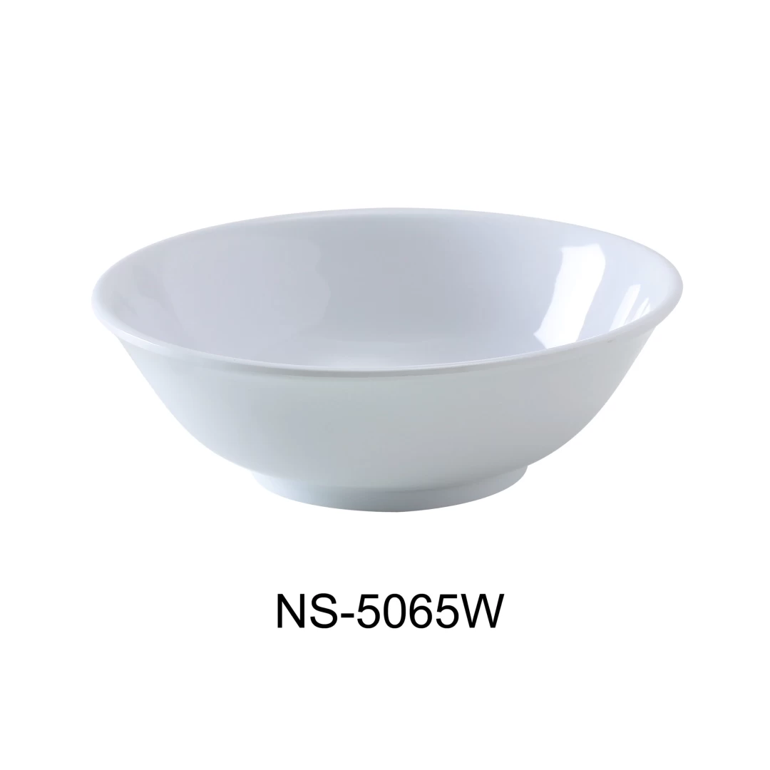 Yanco NS-5065W Nessico Rimless Bowl, 30 Oz Capacity, 2.35" Height, 7.25" Diameter, Melamine, White Color, Pack of 24