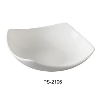 Yanco PS-2105 5.5" Square Bowl, 6-Ounce, Porcelain, Bone White, Pack of 36
