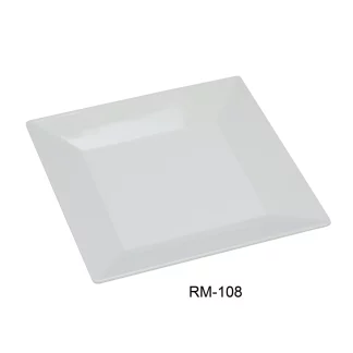 Yanco RM-108 Rome 8" Square Plate, Melamine, White Color, Pack of 48