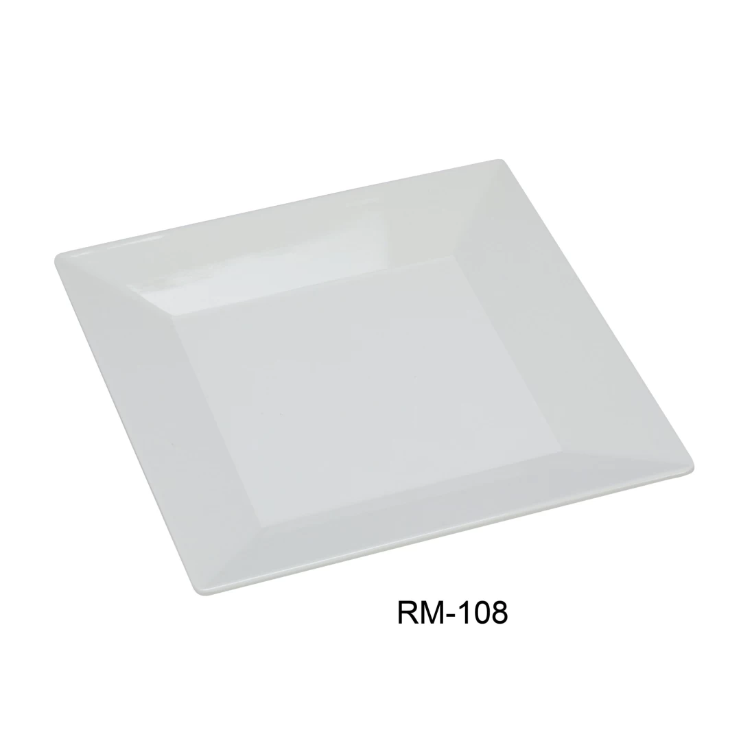 Yanco RM-108 Rome 8" Square Plate, Melamine, White Color, Pack of 48