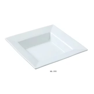 Yanco ML-310 10" Square Pasta Bowl, 18 Oz Capacity, Porcelain, Super White, Pack of 12