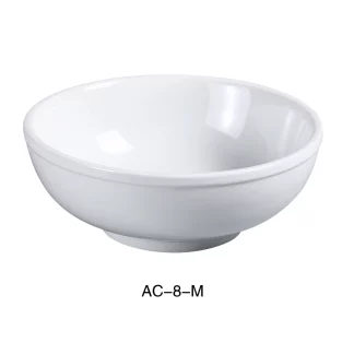 Yanco AC-8-M Abco 8.5" Menudo Bowl, 48 Oz, Porcelain, Super White, Pack of 24