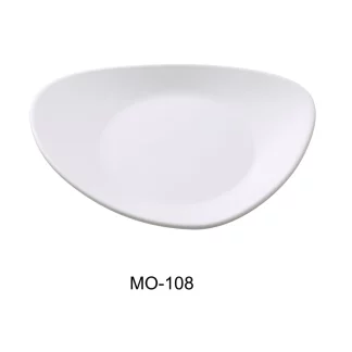 Yanco MO-108 Moderne 8" Triangle Plate, White, Melamine, Pack of 48