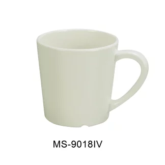 Yanco MS-9018IV Mile Stone Coffee/Tea Mug/Cup, 7 Oz Capacity, 3" Height, 3" Diameter, Melamine, Ivory Color, Pack of 48