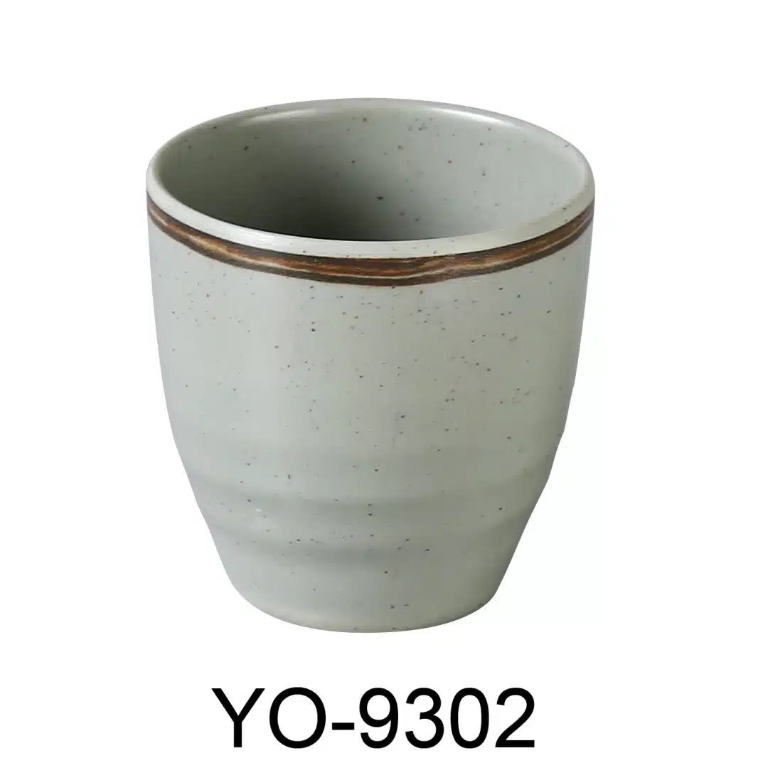 Yanco YO-9302 Yoto 3" X 3"H Spoon Tea Cup 7 Oz, Melamine, Matte Finish, Pack of 48