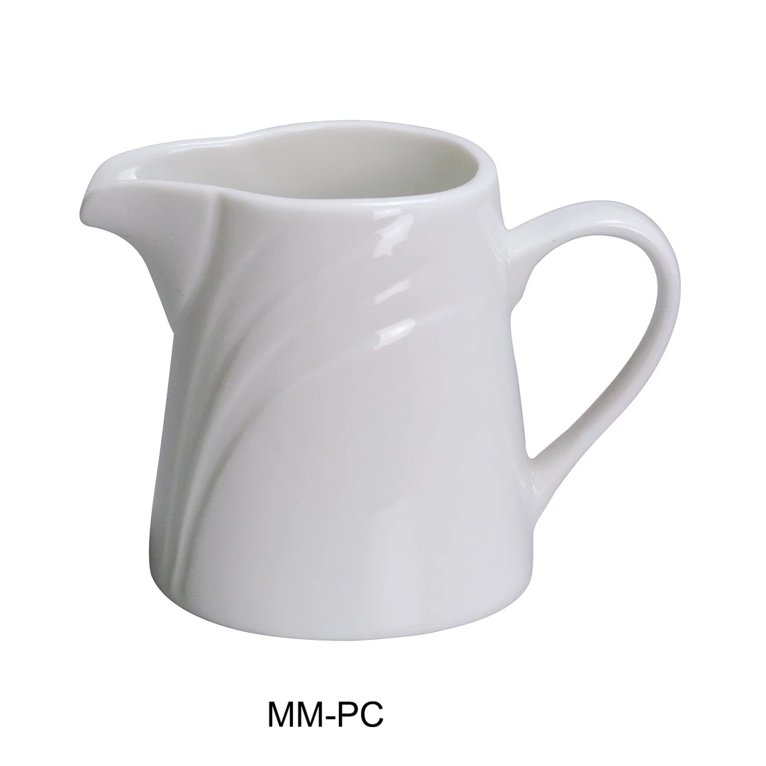 Yanco MM-PC Miami Creamer, 6 Oz Capacity, Porcelain, Bone White, Pack of 48