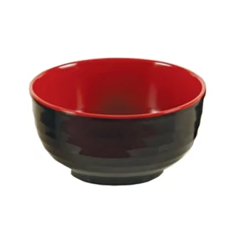 Yanco CR-5006 Black And Red Two-Tone Bowl, 16 Oz Capacity, 2.75" Height, 6." Diameter, Melamine, Black/Red Color, Pack of 48