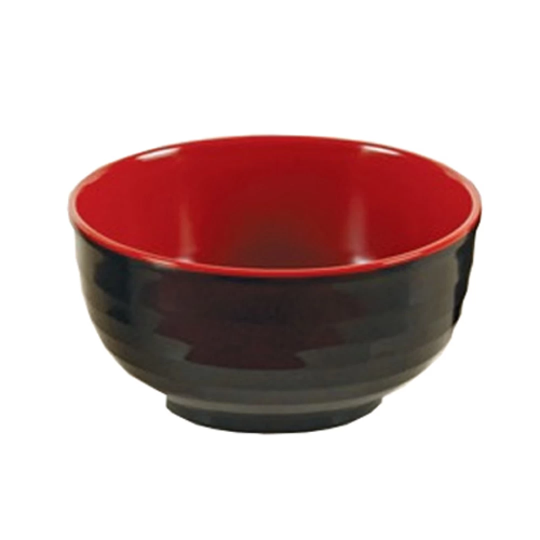 Yanco CR-5006 Black And Red Two-Tone Bowl, 16 Oz Capacity, 2.75" Height, 6." Diameter, Melamine, Black/Red Color, Pack of 48