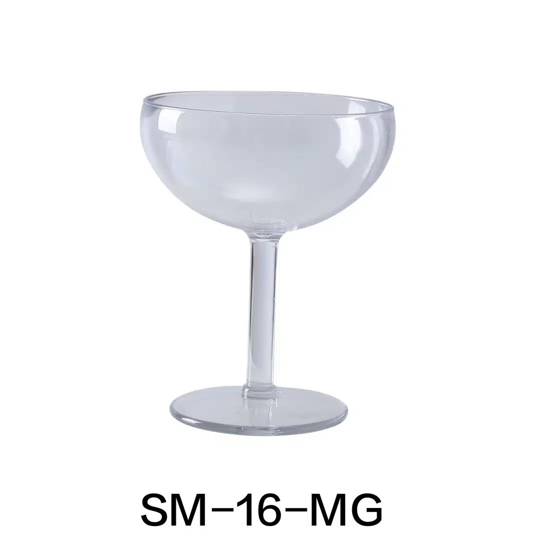 Yanco SM-16-MG Stemware Margarita Glass, 16 Oz Capacity, 4.75" Diameter, 6.5" Height, Plastic, Clear Color, Pack of 24