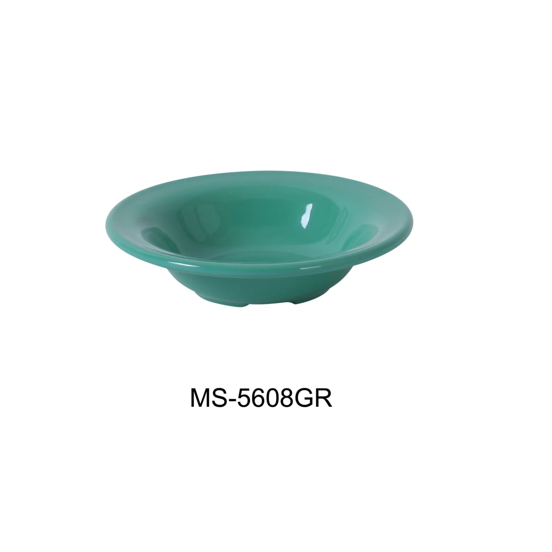 Yanco MS-5608GR Mile Stone Salad Bowl, 8 Oz Capacity, 1.5" Height, 6.25" Diameter, Melamine, Green Color, Pack of 48