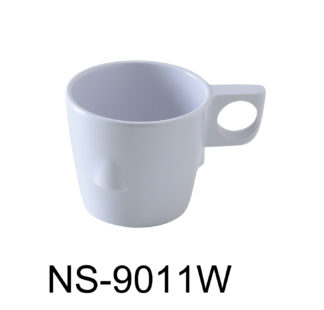 Yanco NS-9011W Coupe Pattern Coffee/Tea Cup, 8 Oz Capacity, 3" Diameter, 2.75" Height, Melamine, White Color, Pack of 48