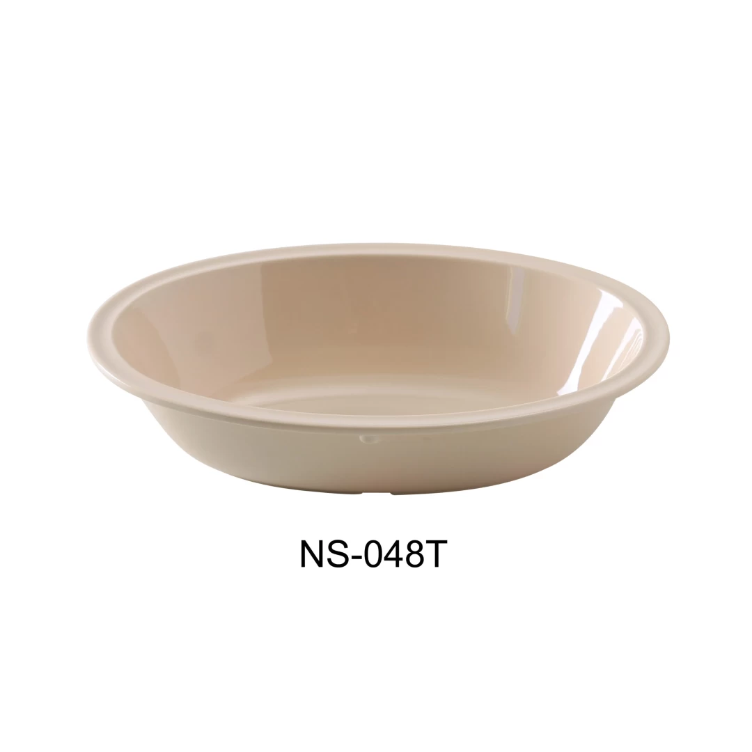 Yanco NS-048T Nessico Oval Bowl, 48 Oz Capacity, 10.75" Length, 7.75" Width, 2.5" Height, Melamine, Tan Color, Pack of 24