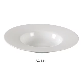 Yanco AC-611 Abco Dessert Plate, 14 Oz Capacity, 11.5" Diameter, Porcelain, Super White, Pack of 12