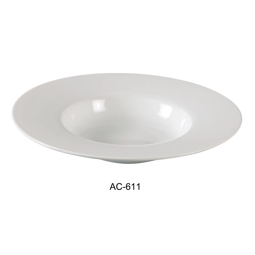 Yanco AC-611 Abco Dessert Plate, 14 Oz Capacity, 11.5" Diameter, Porcelain, Super White, Pack of 12