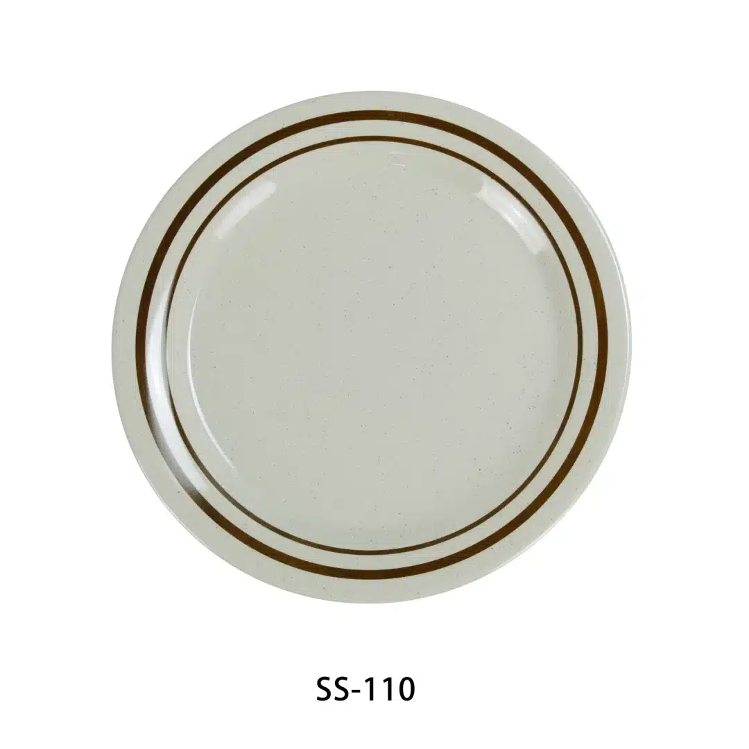 Yanco SS-110 Sesame Round Dinner Plate, 10" Diameter, Melamine, Pack of 24