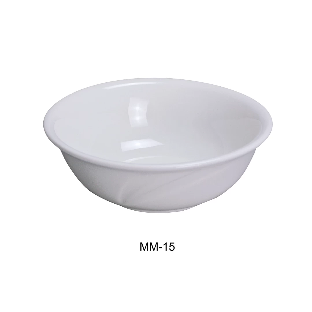 Yanco MM-15 Miami 6" Nappie Bowl, 12.5 Oz Capacity,Porcelain, Bone White, Pack of 36