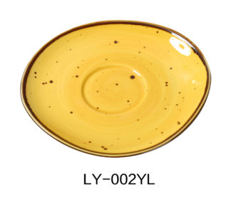 Yanco LY-002YL Lyon 6.5" Saucer For Ly-001Yl, Reactive Glaze, Yellow Color, Pack of 36