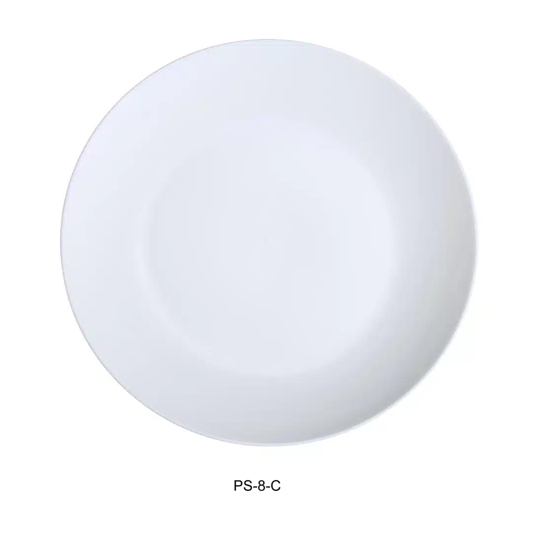 Yanco PS-8 Dinner Plate, 9" Diameter, Porcelain, Bone White, Pack of 24