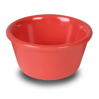 Yanco NC-538RD Mile Stone Smooth Ramekin, 4 Oz Capacity, 2.5" Height, 3.25" Diameter, Melamine, Orange Red Color, Pack of 72