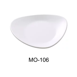 Yanco MO-106 Moderne 6" Triangle Plate, White, Melamine, Pack of 48