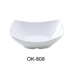 Yanco OK-808 Osaka-1 Bowl, Rectangular, 20 Oz Capacity, 7.75" Length, 6" Width, 2" Height, Melamine, White Color, Pack of 48