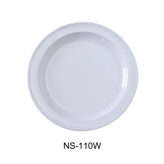 Yanco NS-110W Nessico Round Dinner Plate, 10.25" Diameter, Melamine, White Color, Pack of 24