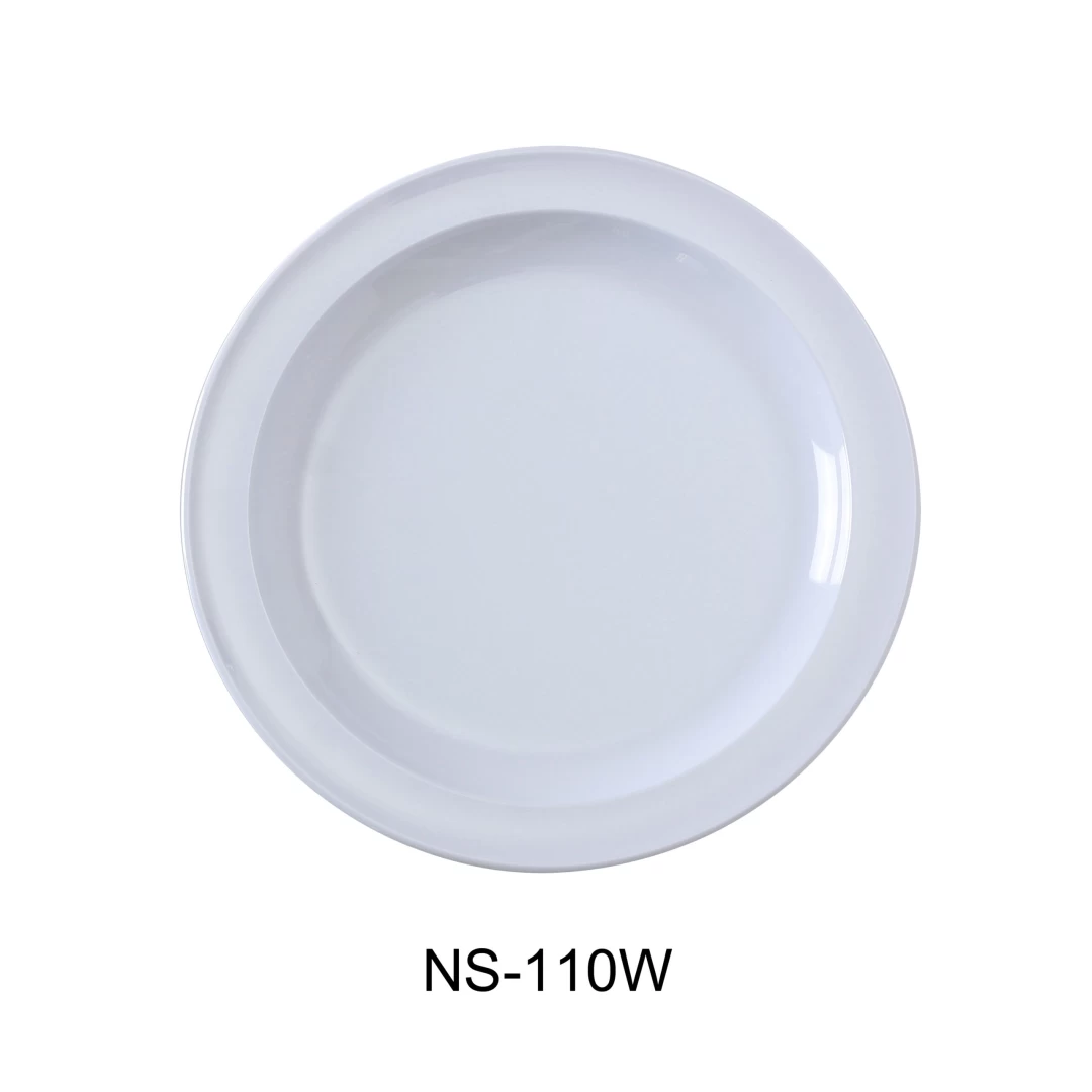 Yanco NS-110W Nessico Round Dinner Plate, 10.25" Diameter, Melamine, White Color, Pack of 24