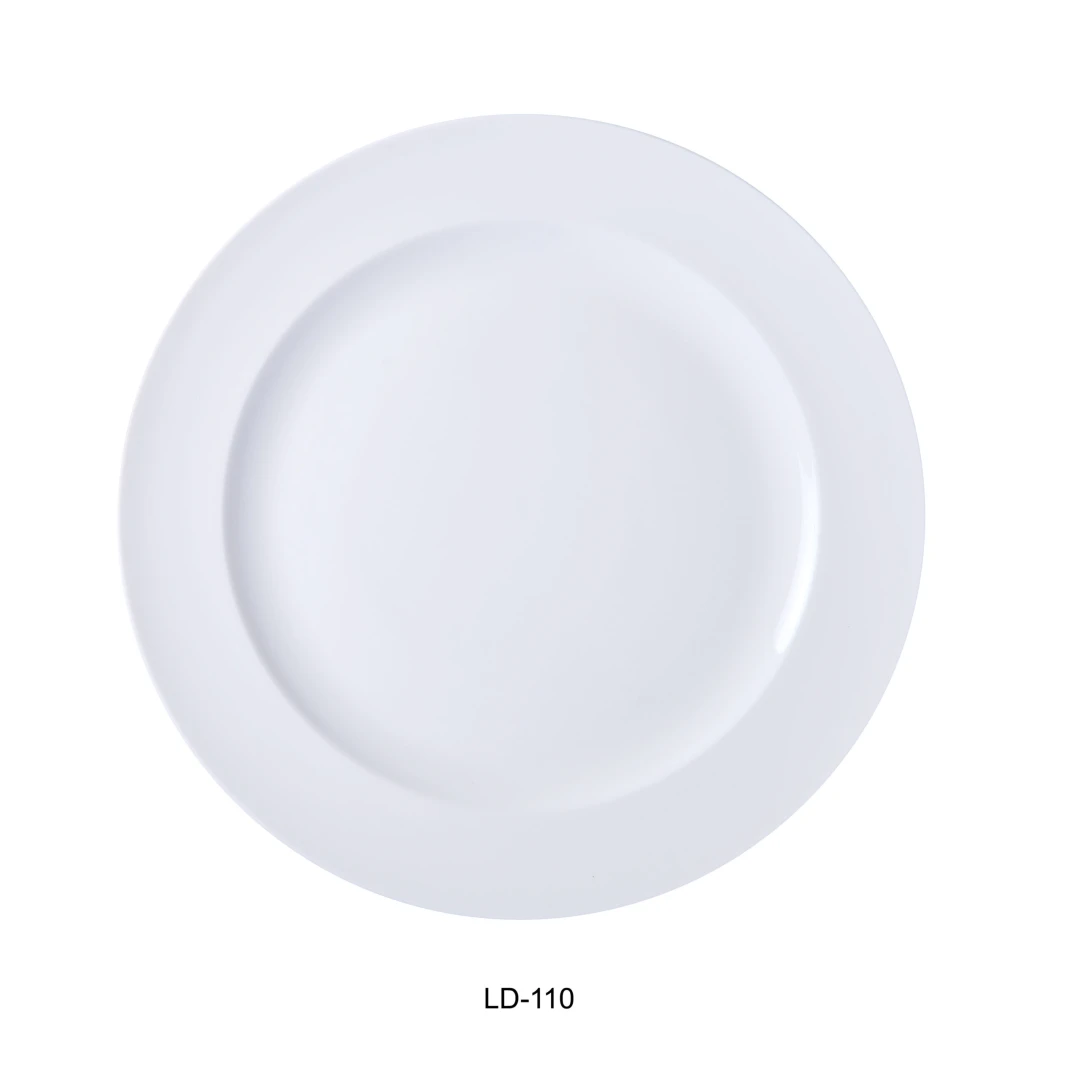 Yanco LD-110 Dinner Plate, 10.5" Diameter, Porcelain, Bone White, Pack of 12