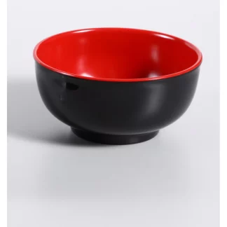 Yanco CR-560 Black And Red Two-Tone Bowl, 22 Oz Capacity, 3.25" Height, 6.5" Diameter, Melamine, Black/Red Color, Pack of 48