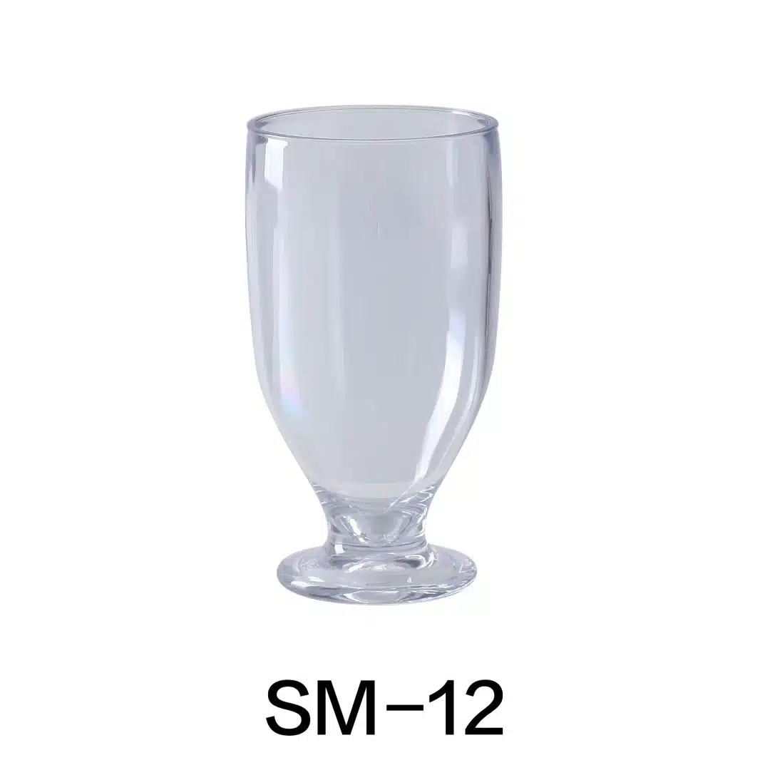 Yanco SM-12 Stemware Beverage Glass, 12 Oz Capacity, 6.25" Heitht, 2.75" Diameter, Plastic, Clear Color, Pack of 24