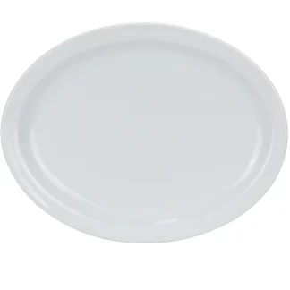 Yanco MA-13 Mayor 11.25" Narrow Rim Platter, Porcelain, Super White Color, Pack of 12