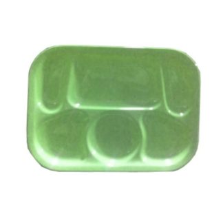 Yanco NS-803G Nessico 6-Compartment Plate, 13" Length, 9.5" Width, Melamine, Green Color, Pack of 12