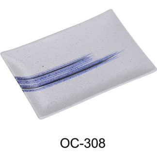 Yanco OC-308 Ocean 8" X 5 1/2" X 7/8" Rectangular Plate, Porcelain, Pack of 36