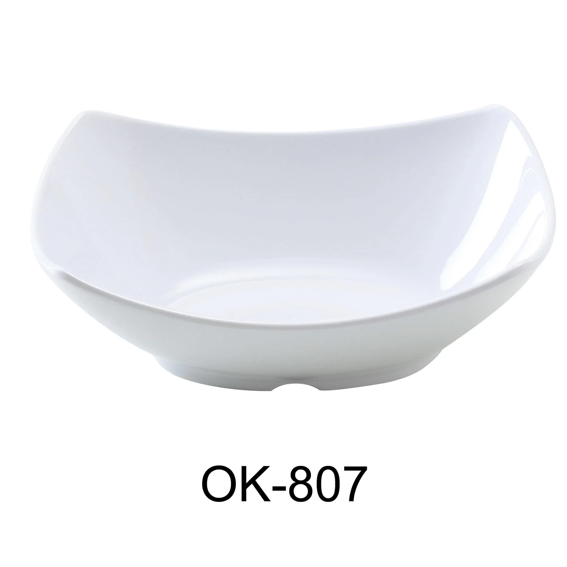 Yanco OK-807 Osaka-1 Bowl, Rectangular, 12 Oz Capacity, 6.75" Length, 5.125" Width, 1.75" Height, Melamine, White Color, Pack of 48