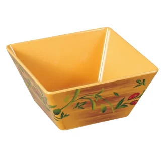 Yanco OL-4107 Olive 7 1/2" X 3 1/2"H Square Bowl 2 Qt, Melamine, Matte, Pack of 24
