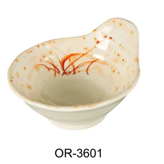 Yanco OR-3601 Orchis Soup Bowl With Ear, 8 Oz Capacity, 2.25" Height, 4.5" Diameter, Melamine, Gold Color, Pack of 96