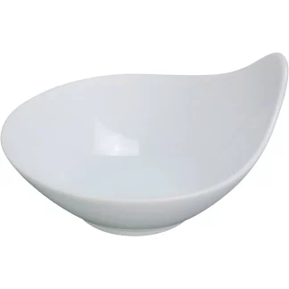 Yanco PA-405 Ear Shaped Bowl, 3.5 Oz Capacity, 3.5" Diameter, Porcelain, Super White, Pack of 36
