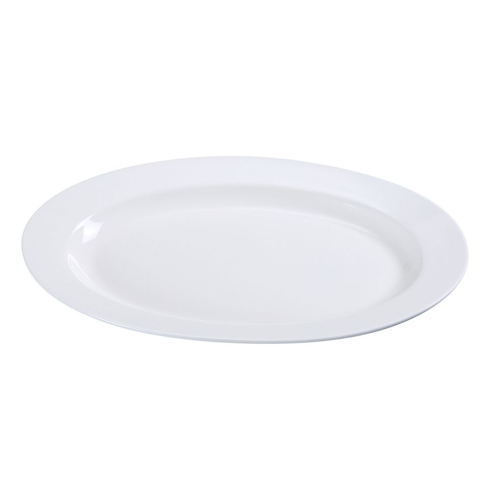 Yanco PS-13 Oval Platter, 11.75" Length X 7.875" Width, Porcelain, Bone White Color, Pack of 12