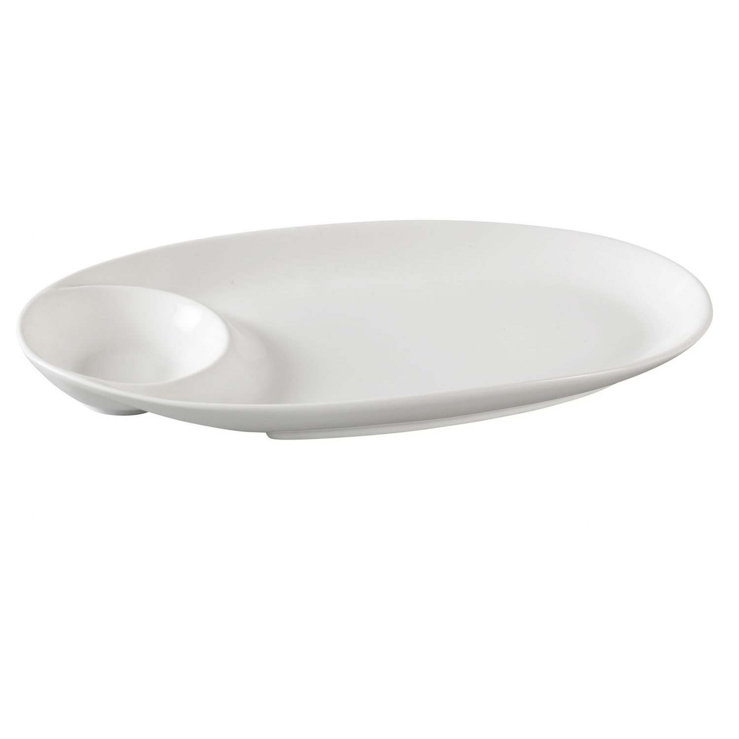 Yanco PS-2011 Oval Compartment Plate, 11" Length X 5.75" Width, Porcelain, Bone White, Pack of 12