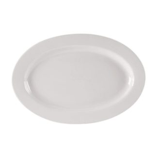 Yanco RE-34 Recovery Oval Platter, 9.375" Length, 6.5" Width, China, American White Color, Pack of 24