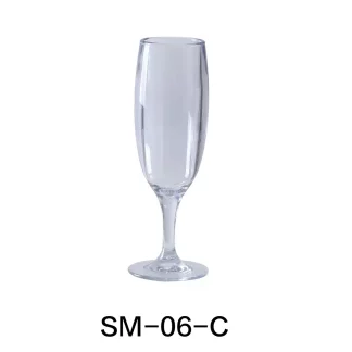 Yanco SM-06-C Stemware Champagne Glass, 6 Oz Capacity, 2.75" Diameter, 7.5" Height, Plastic, Clear Color, Pack of 24