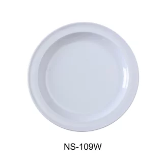Yanco NS-109W Nessico Round Dinner Plate, 9" Diameter, Melamine, White Color, Pack of 24