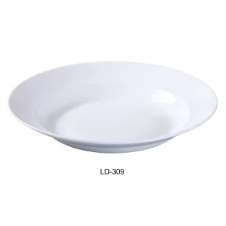 Yanco LD-309 Rim Soup Bowl, 10-Ounce, 9" Diameter, Porcelain, Bone White, Pack of 24